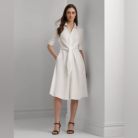 Ralph Lauren Dresses & Skirts - Ralph Lauren Linen Shirtdress Rose